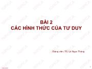 Bài giảng Logic học - Bài 2: Các hình thức của tư duy - Lê Ngọc Thông