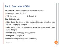 Bài giảng Phương pháp nghiên cứu khoa học (IT) - Bài 2: Quy trình nghiên cứu khoa học