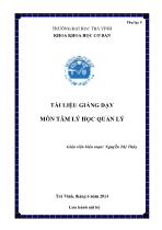 Bài giảng Tâm lý học quản lý - Nguyễn Thị Thúy