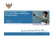 Bài học kinh nghiệm của Indonesia trong công tác kiểm tra/ đánh giá theo tiêu chuẩn năng lực
