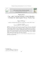 Case - Study teaching method in tertiary education: A solution for addressing the theory - practice gap