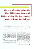 Đào tạo, bồi dưỡng giảng viên khoa Thi hành án hình sự và Hỗ trợ tư pháp đáp ứng yêu cầu, nhiệm vụ trong tình hình mới