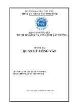 Đề tài Quản lý công văn - Lê Văn Phol