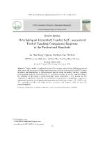 Developing an elementary teacher self - Assessment tool of teaching competence response to the professional standards