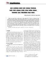 Đo lường mức độ căng thẳng đối với công việc của viên chức trong các trường đại học