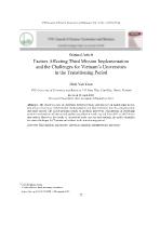 Factors affecting third mission implementation and the challenges for Vietnam’s universities in the transitioning period