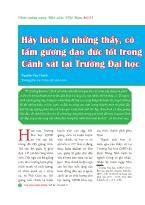 Hãy luôn là những thầy, cô tấm gương đạo đức tốt trong Cảnh sát tại Trường Đại học