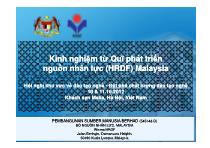 Kinh nghiệm từ Quĩ phát triển nguồn nhân lực (HRDF) Malaysia