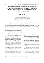 Legal mechanism in ensuring the right to access to justice of female victims of sexual abuse: Practice and some issues raised in Vietnam