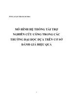 Mô hình hệ thống tài trợ nghiên cứu công trong các trường đại học dựa trên cơ sở đánh giá hiệu quả