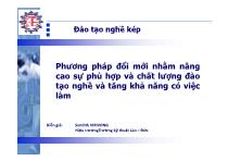 Phương pháp đổi mới nhằm nâng cao sự phù hợp và chất lượng đào tạo nghề và tăng khả năng có việc làm