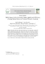 Public spaces in the university: Status, quality and efficiency of using student survey at Vietnam Women's Academy