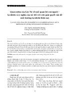 Quan niệm của Lão Tử về mối quan hệ con người – tự nhiên và ý nghĩa của nó đối với việc giải quyết vấn đề môi trường tự nhiên hiện nay