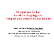 Sứ mệnh của đại học và vai trò của giảng viên trong mô hình quản trị đại học hiện đại