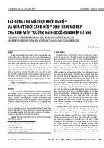 Tác động của giáo dục khởi nghiệp và nhân tố bối cảnh đến ý định khởi nghiệp của sinh viên trường Đại học Công nghiệp Hà Nội