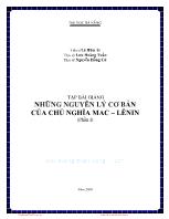 Tập bài giảng Những nguyên lý cơ bản của chủ nghĩa Mác Lênin (Phần I)