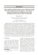 The “General school education introductory English curriculum for Grade 1 and Grade 2”: A new innovation in foreign language general school education in Vietnam