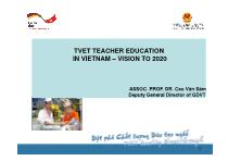 TVET teacher education in Vietnam – Vision to 2020