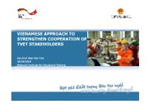 Vienamese approach to strengthen cooperation of TVET stakeholders